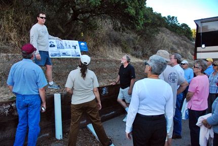 outdoor audience with a guide