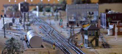 model railroad close-up