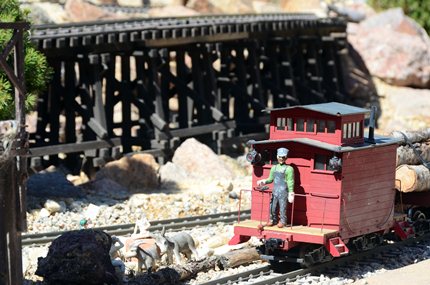 scene on an outdoor G-scale layout