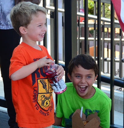 two boys having fun