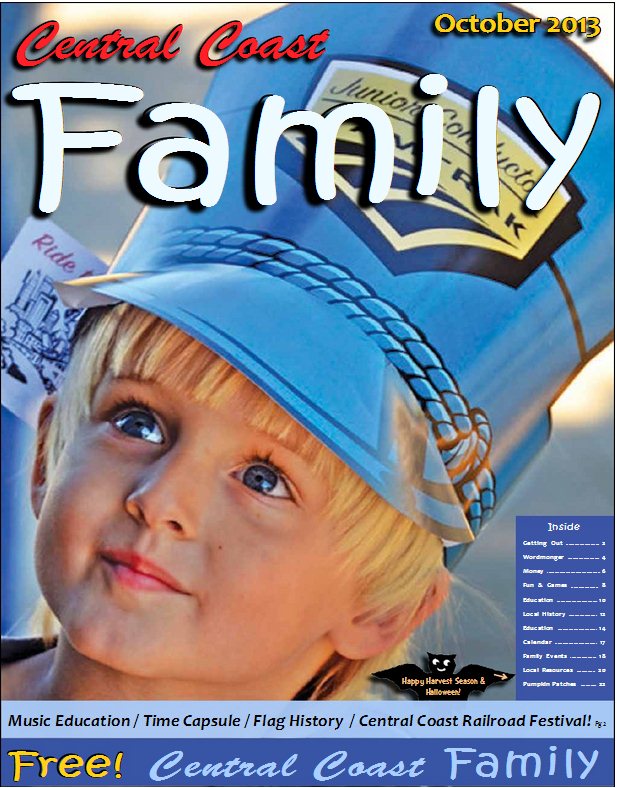 Family Magazine cover of boy with Amtrak hat