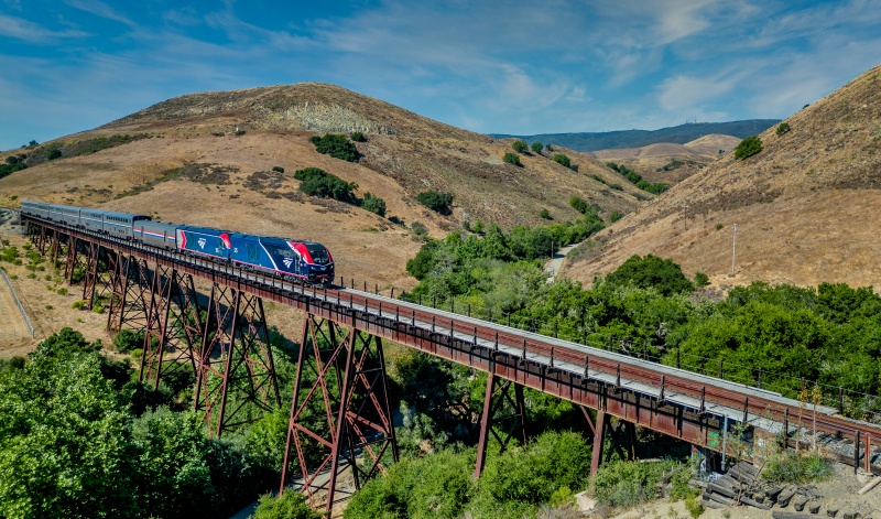 Amtrak crossing Stenner Creek Trestle