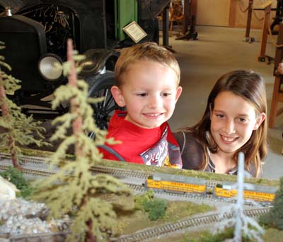 kids enjoying a model layout